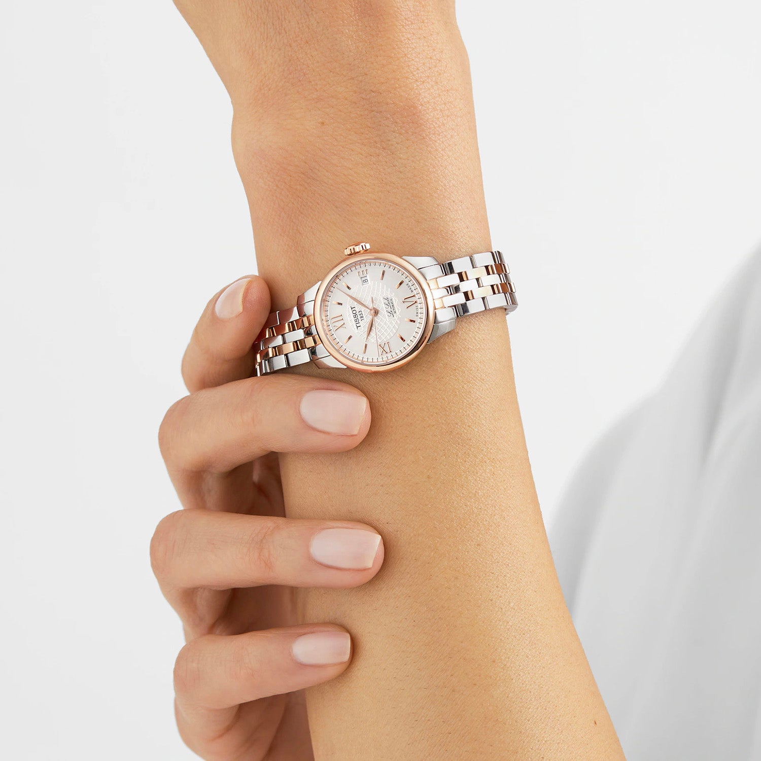 Le Locle Women Automatic Silver Dial Analog Stainless Steel Watch T41218333