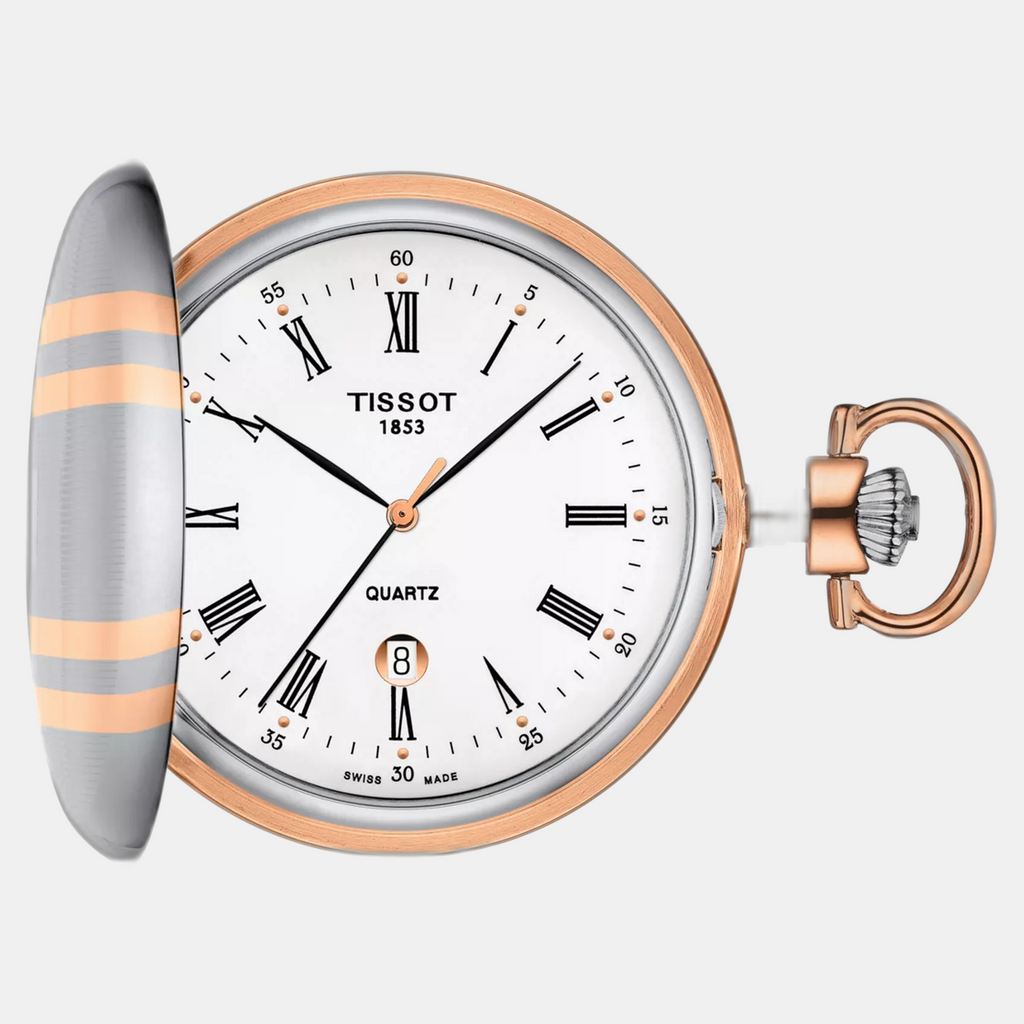 Savonnette Unisex Quartz White Dial Analog Stainless Steel Watch T8624102901300