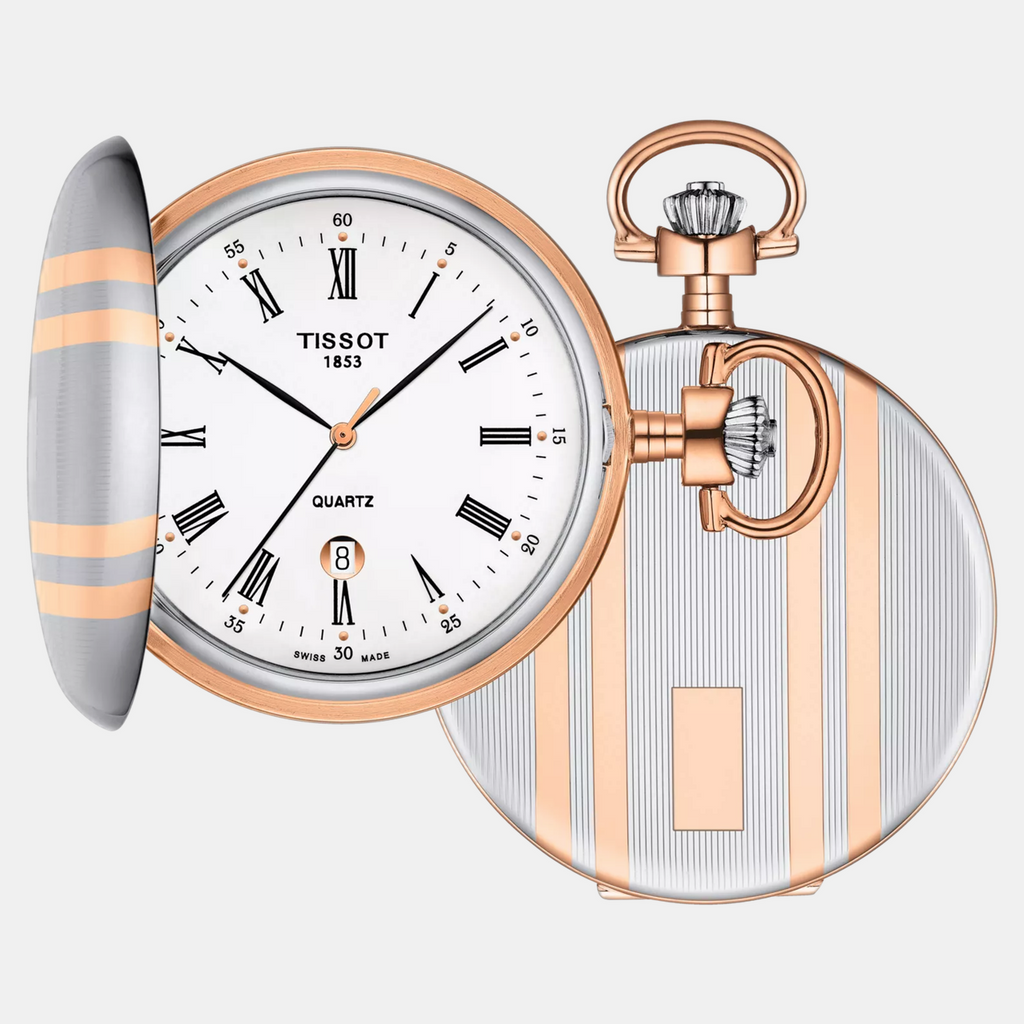 Savonnette Unisex Quartz White Dial Analog Stainless Steel Watch T8624102901300