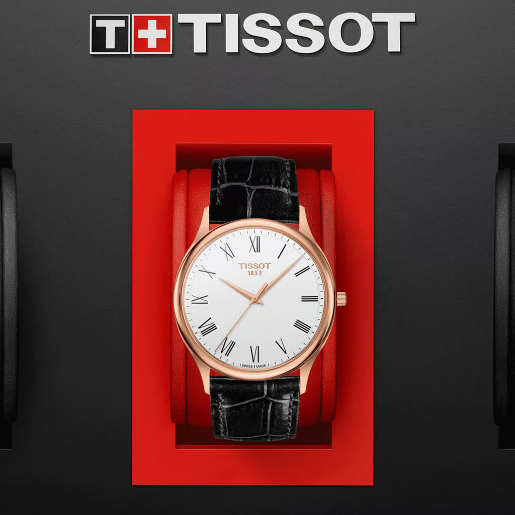 T-Gold Men Quartz Silver Dial Analog Leather Watch T9264107601300