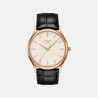 Excellence Men Quartz Cream Dial Analog Leather Watch T9264107626101