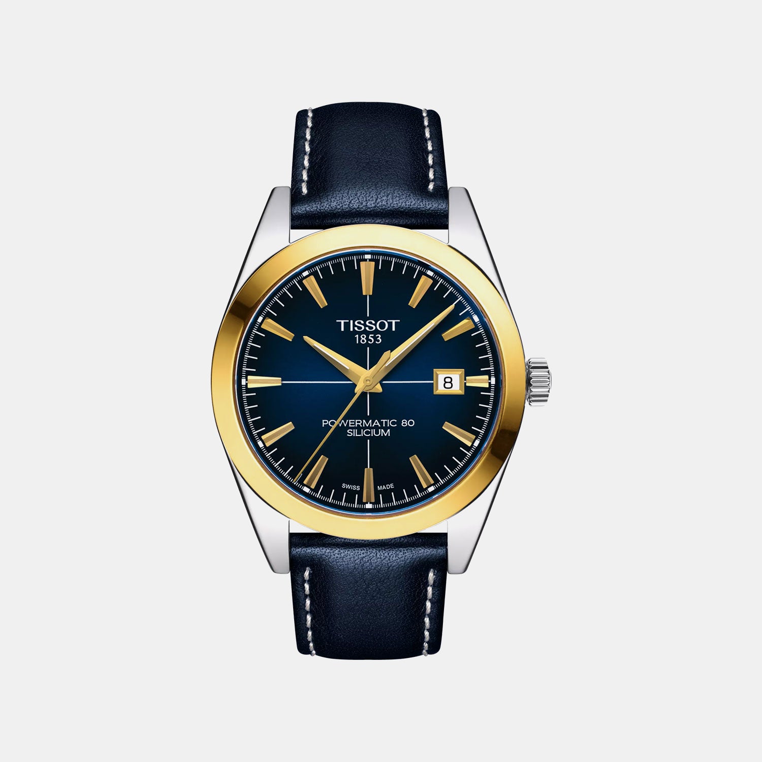 Gentleman Men Automatic Blue Dial Analog Leather Watch T9274074604101