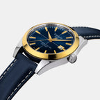 Gentleman Men Automatic Blue Dial Analog Leather Watch T9274074604101