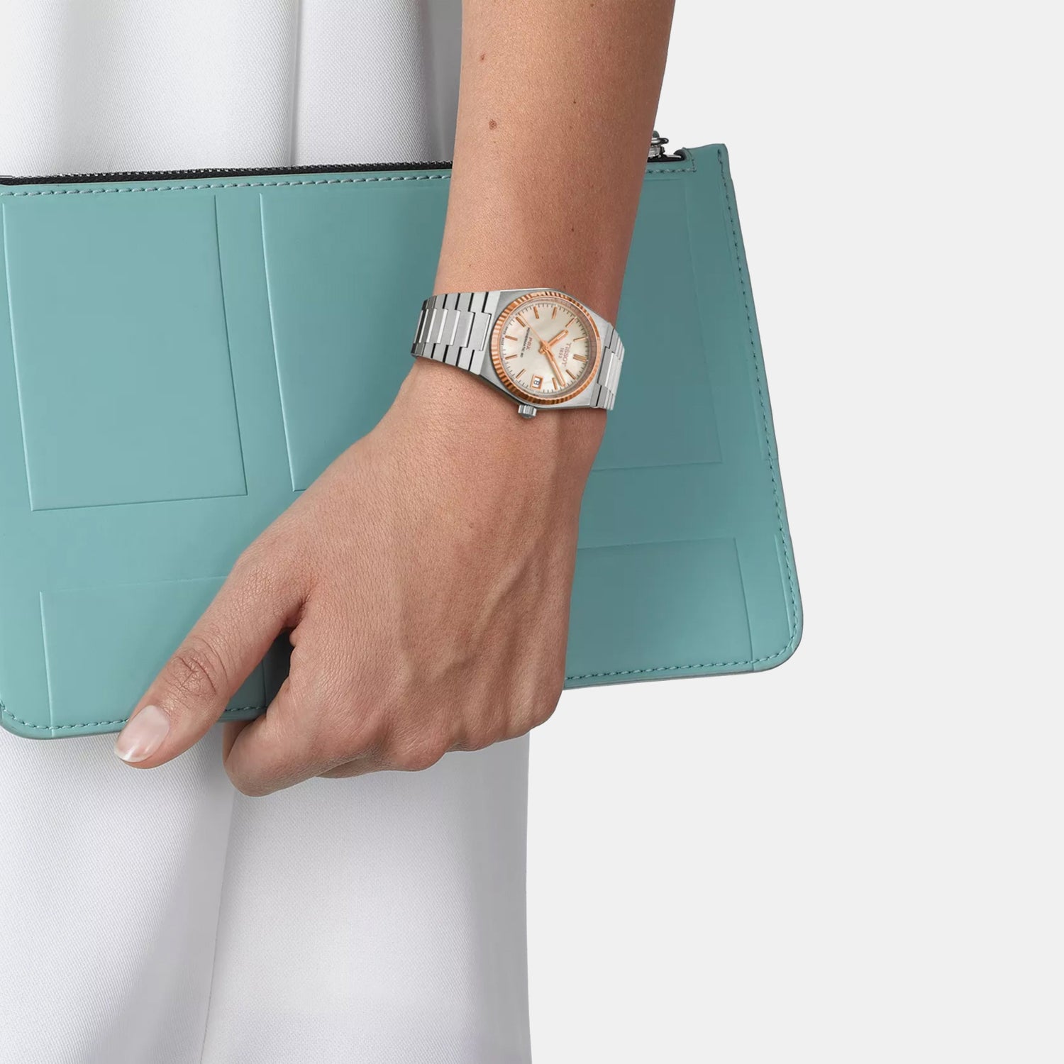 PRX Women Automatic White Mother Of Pearl Dial Analog Stainless Steel Watch T931.207.41.111.00