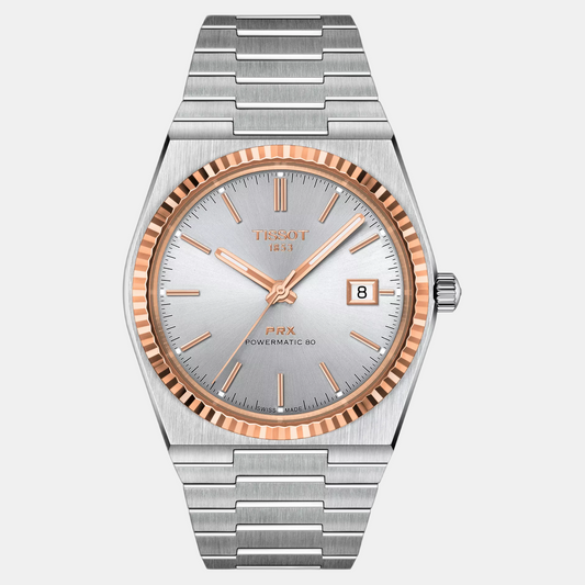 Prx Men Automatic Silver Dial Analog Stainless Steel Watch T9314074103100