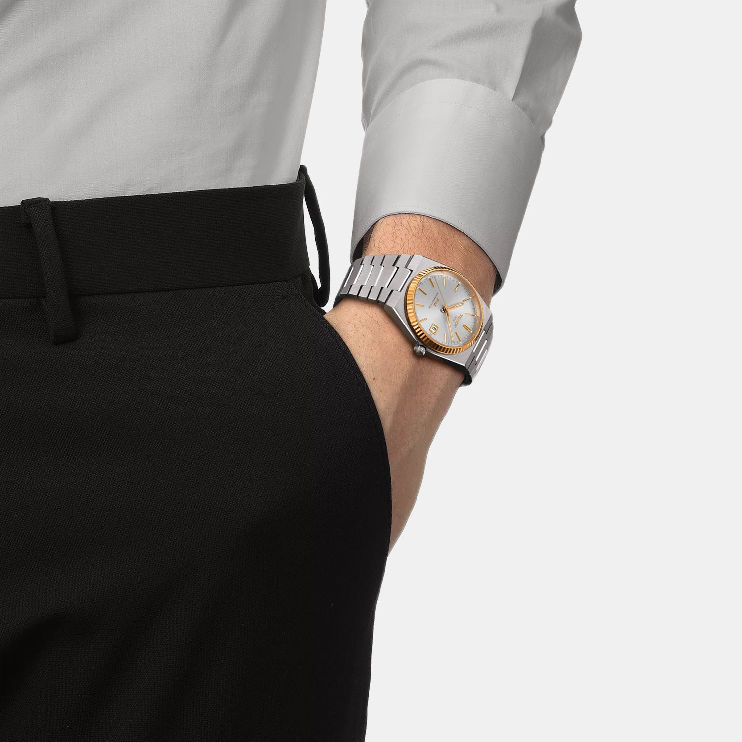 Prx Men Automatic Silver Dial Analog Stainless Steel Watch T9314074103100