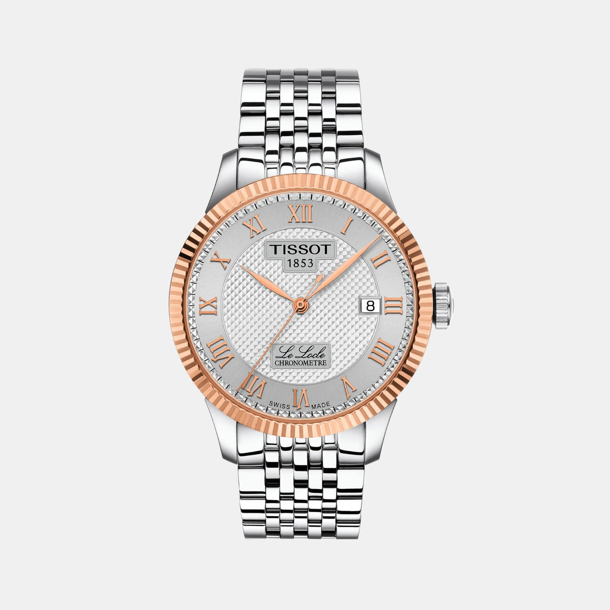 Le Locle Men Automatic Silver Dial Analog Stainless Steel Watch T9324084103300