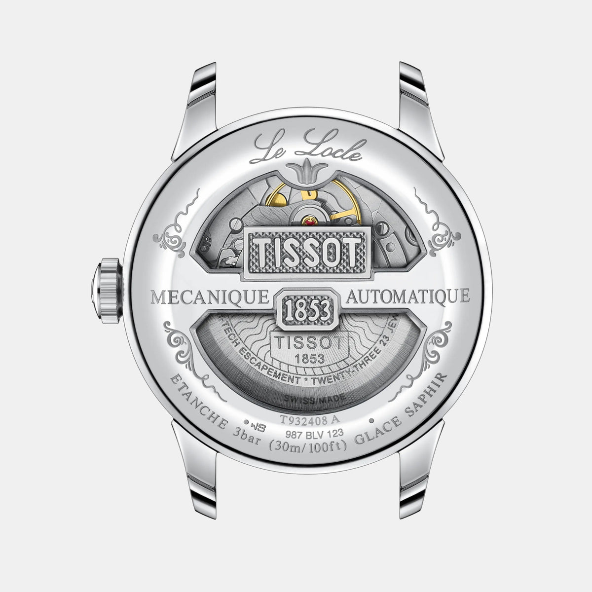 Le Locle Men Automatic Silver Dial Analog Stainless Steel Watch T9324084103300