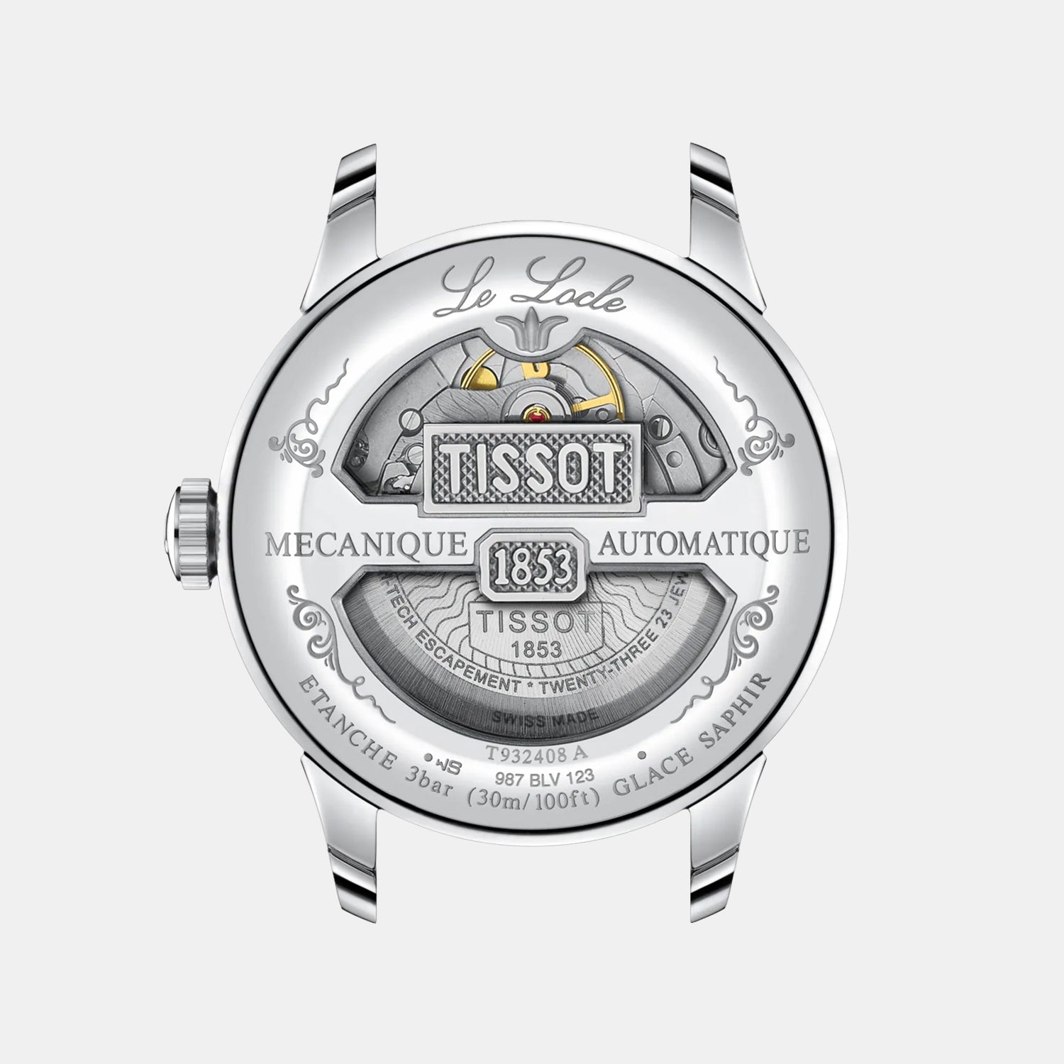 Le Locle Men Automatic Blue Dial Analog Leather Watch T9324084604300