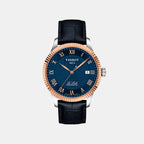 Le Locle Men Automatic Blue Dial Analog Leather Watch T9324084604300