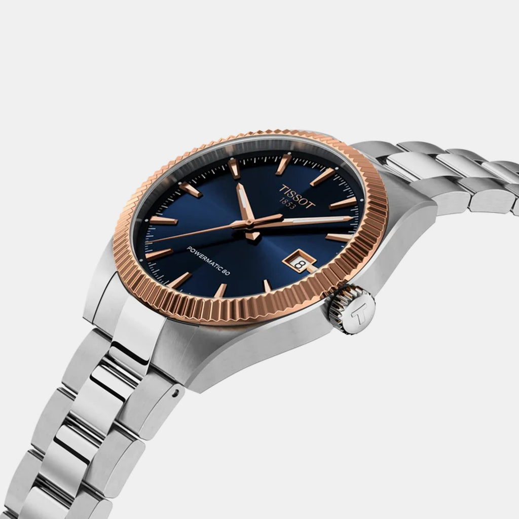 Gentleman Men Automatic Blue Dial Analog Stainless Steel Watch T9348074104100