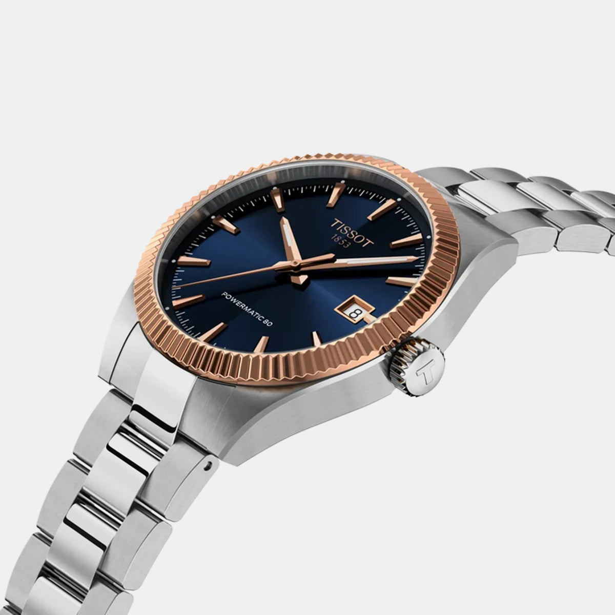 Gentleman Men Automatic Blue Dial Analog Stainless Steel Watch T9348074104100