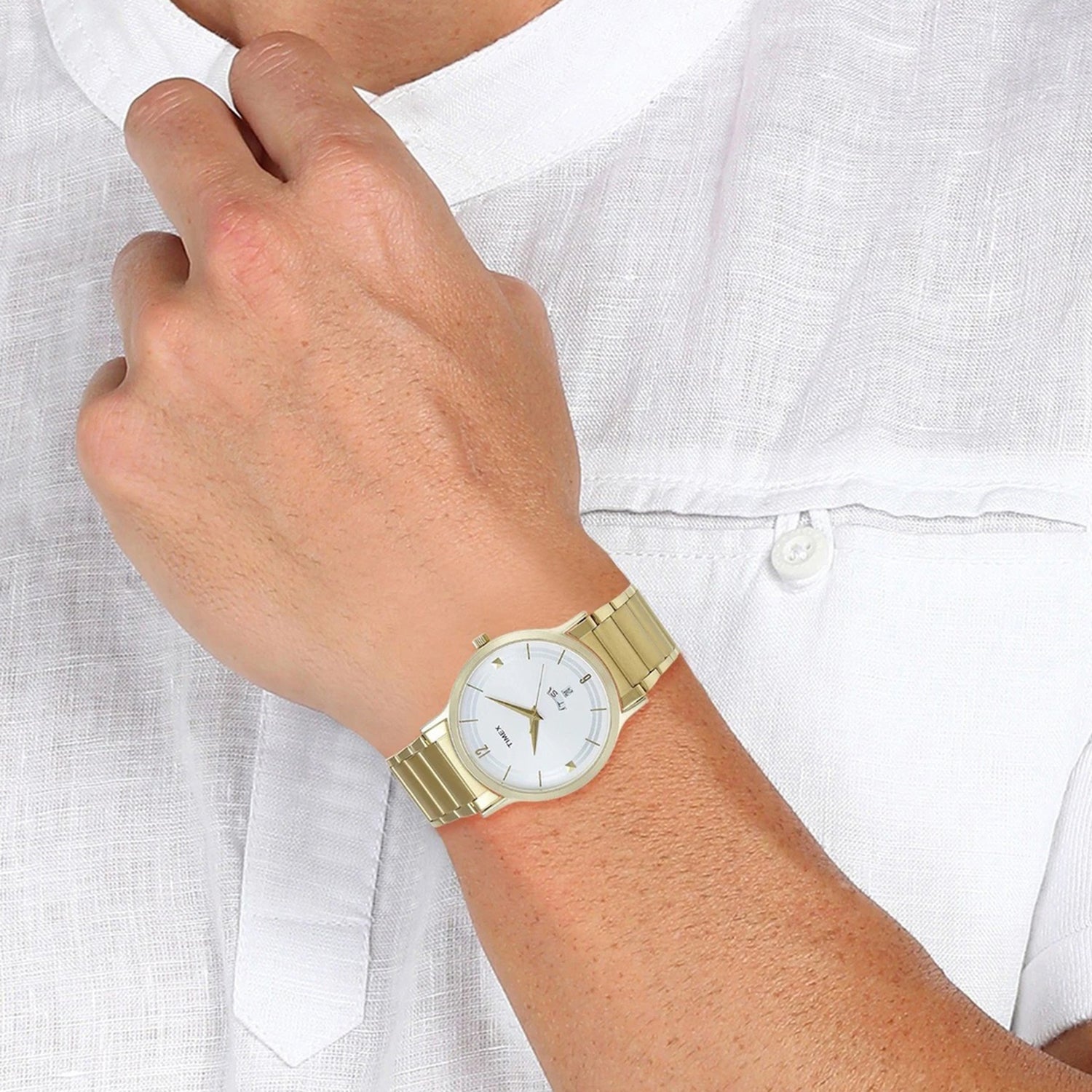 Classics Men Quartz Silver Dial Analog Stainless Steel Watch TI000R420