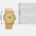 Trendline Men Quartz Gold Dial Analog Stainless Steel Watch TI000R421