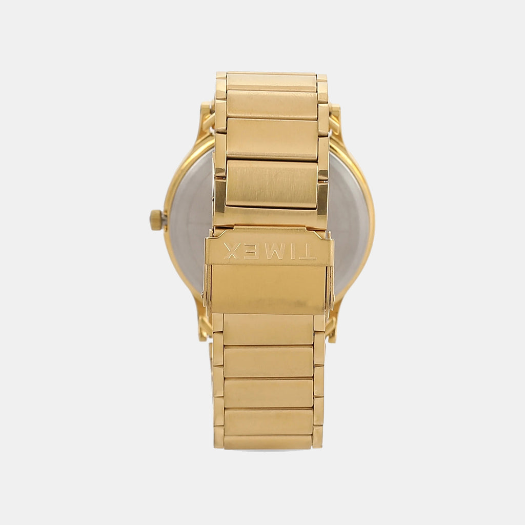 Trendline Men Quartz Gold Dial Analog Stainless Steel Watch TI000R421