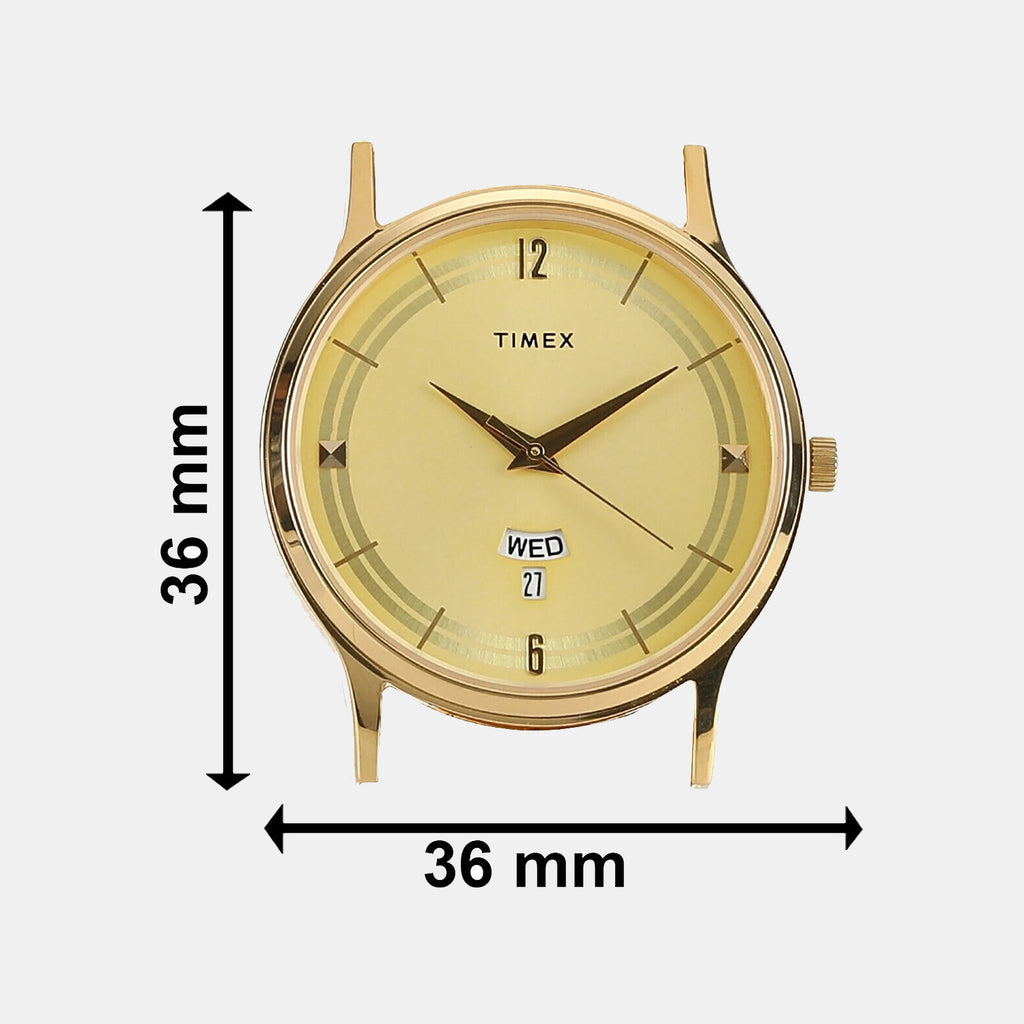 Trendline Men Quartz Gold Dial Analog Stainless Steel Watch TI000R421