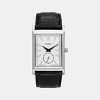 Fashion Men Quartz White Dial Analog Leather Watch TW000L522