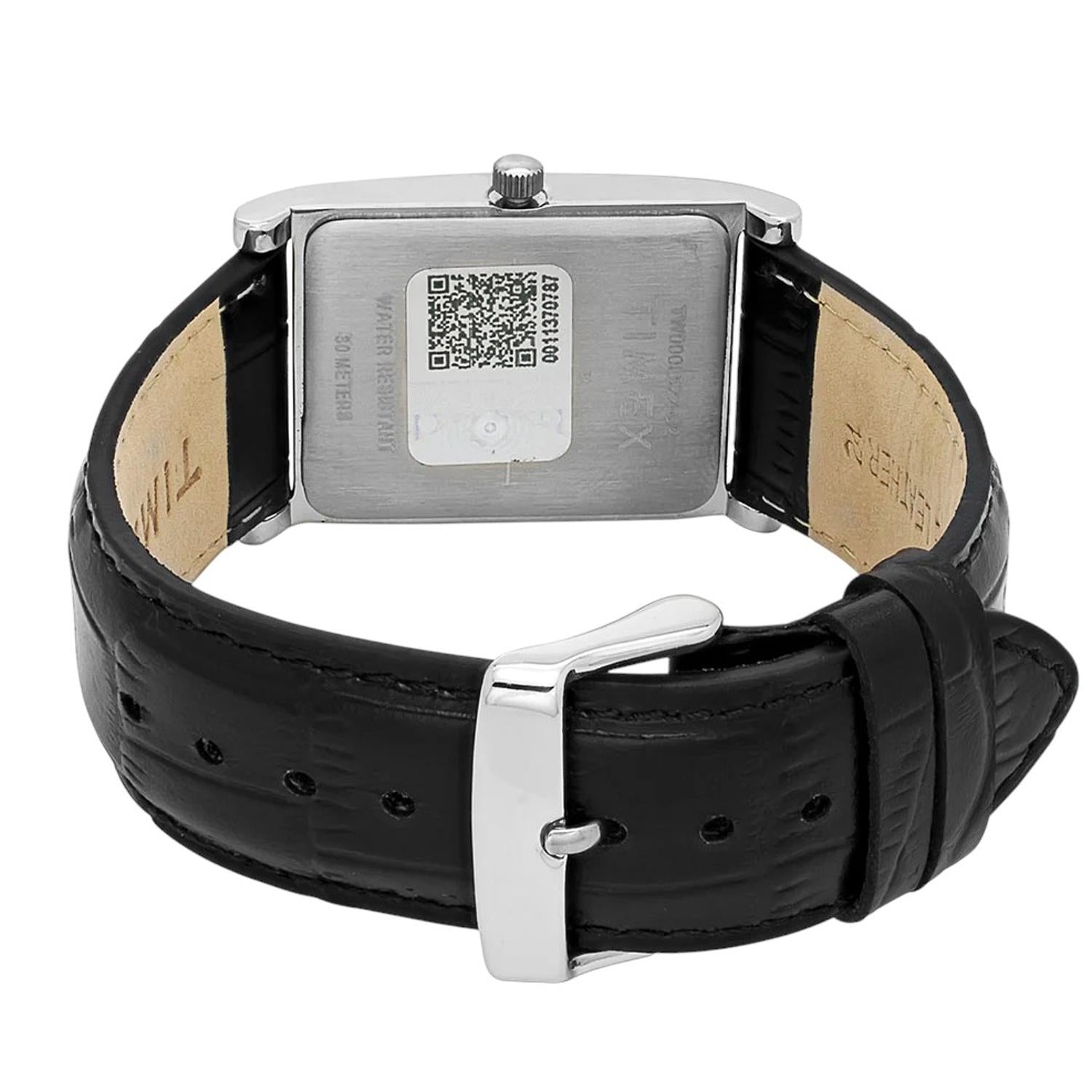 Fashion Men Quartz White Dial Analog Leather Watch TW000L522