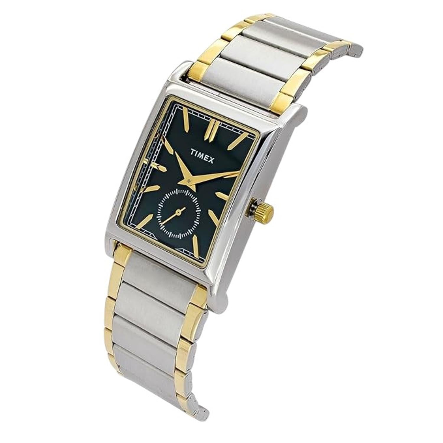 Fashion Men Quartz Green Dial Analog Stainless Steel Watch TW000L524