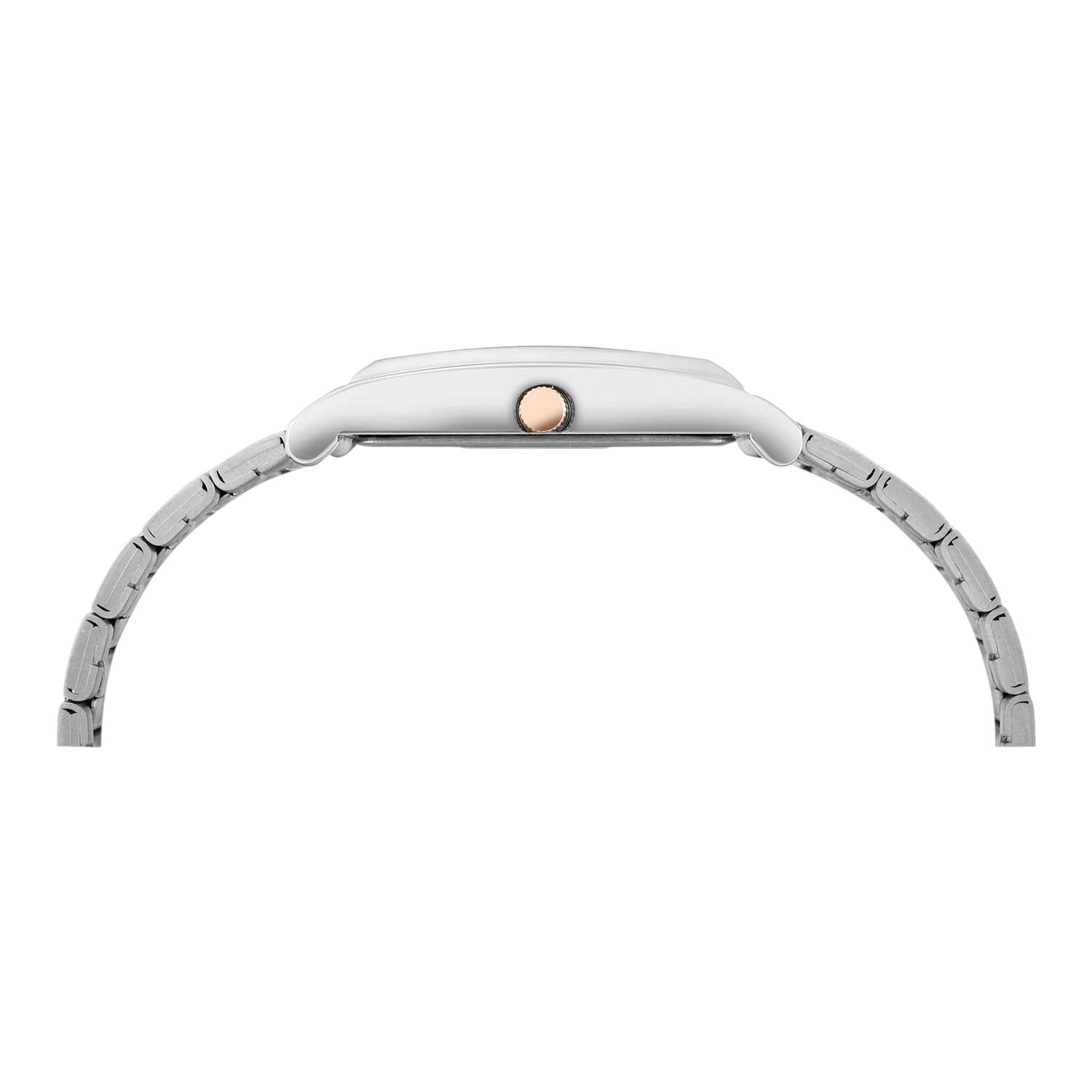 Fashion Men Quartz Silver Dial Analog Stainless Steel Watch TW000L525