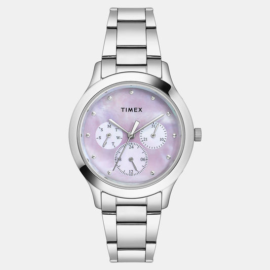 Women's Mother of Pearl Round Chronograph Stainless Steel Watch TW000Q816-EX