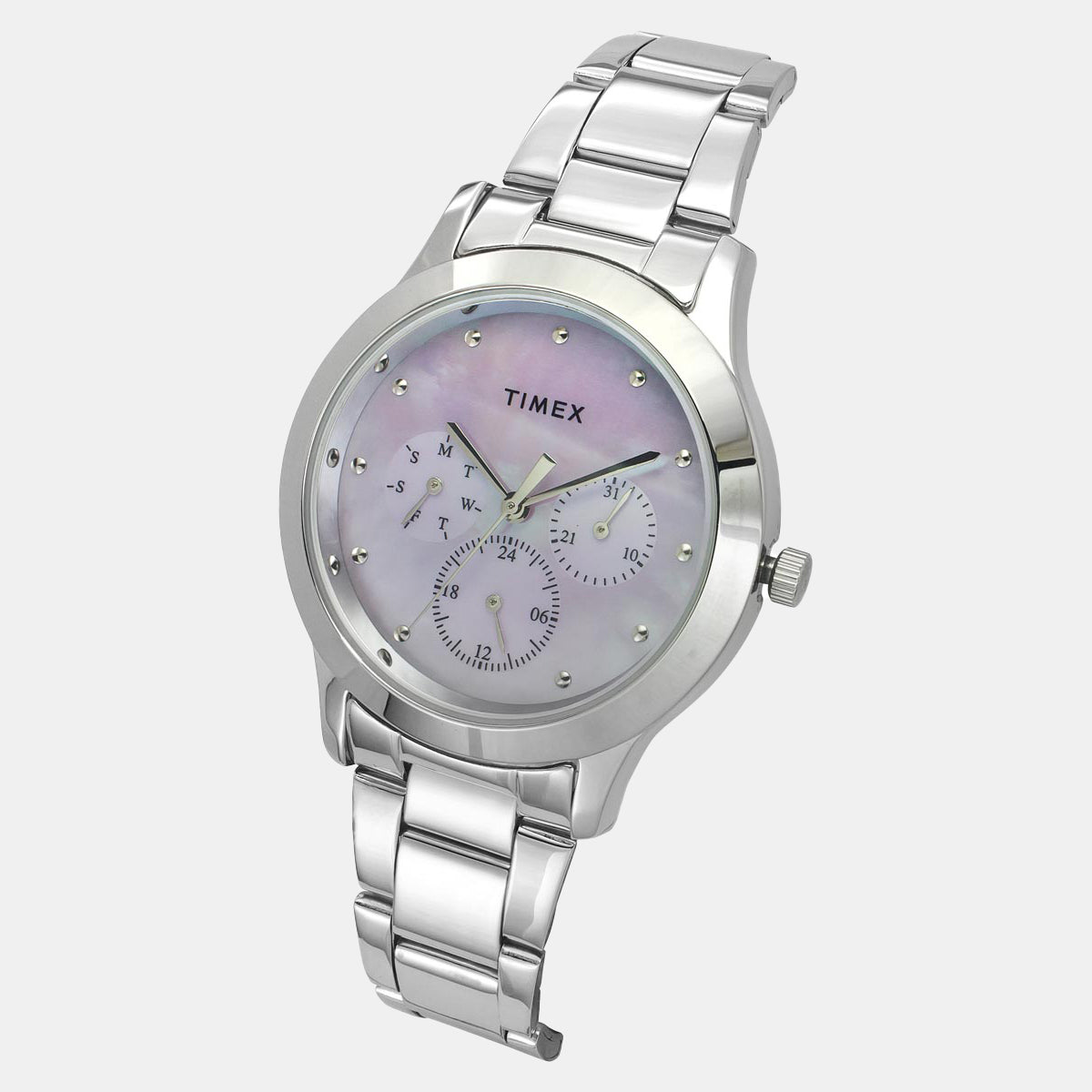 Women's Mother of Pearl Round Chronograph Stainless Steel Watch TW000Q816-EX