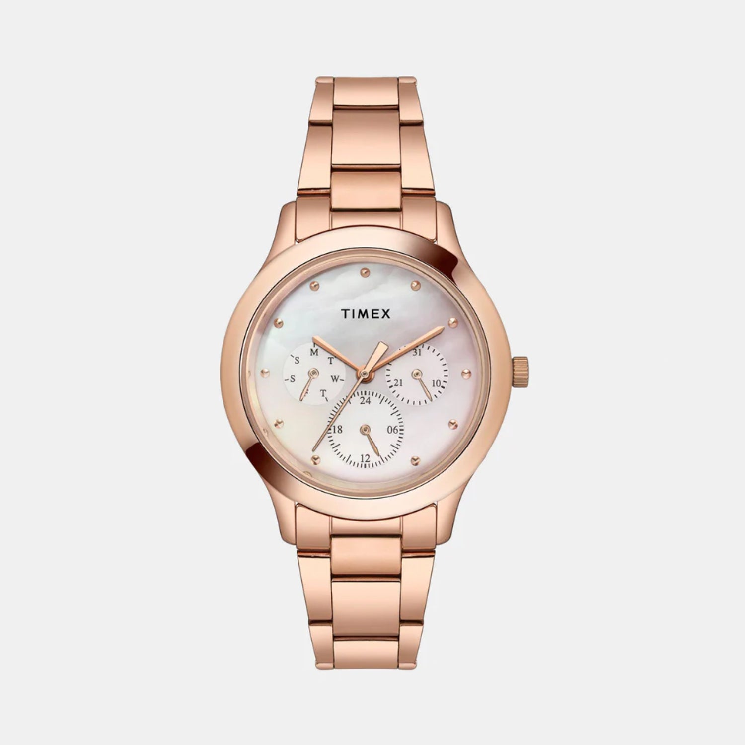 Women Quartz Mother Of Pearl Dial Multi-Function Stainless Steel Watch TW000Q817-EX