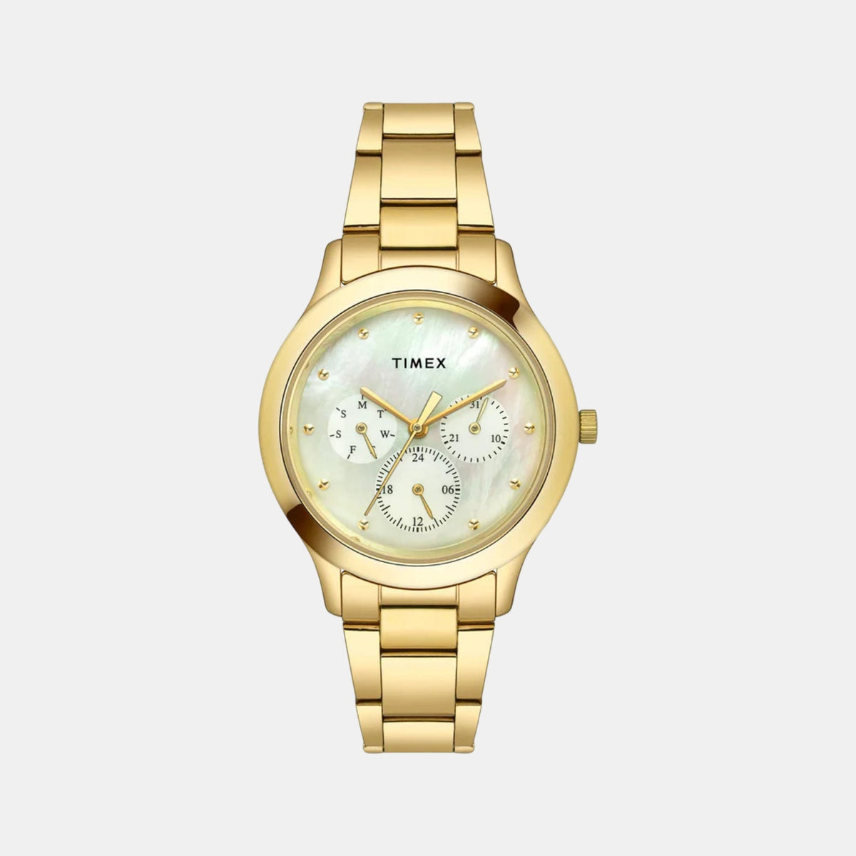 Women Quartz Mother Of Pearl Dial Multi-Function Stainless Steel Watch TW000Q818-EX