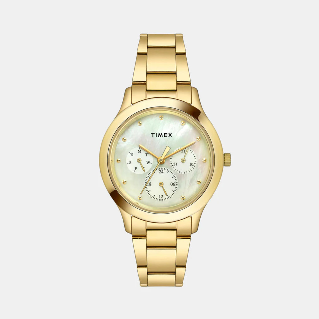 Women Quartz Mother Of Pearl Dial Multi-Function Stainless Steel Watch TW000Q818-EX