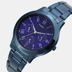 Fashion Women Quartz Blue Dial Multi-Function Stainless Steel Watch TW000Q819