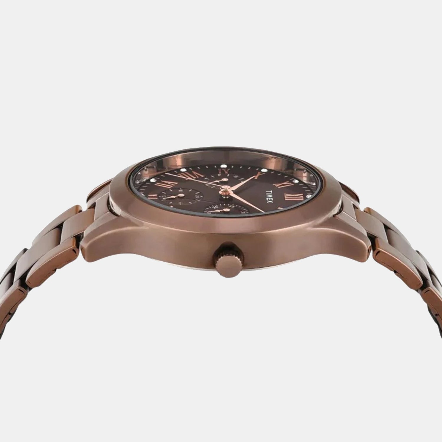 Trendline Women Quartz Brown Dial Multi-Function Stainless Steel Watch TW000Q820
