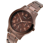 Fashion Women Quartz Brown Dial Multi-Function Stainless Steel Watch TW000Q820