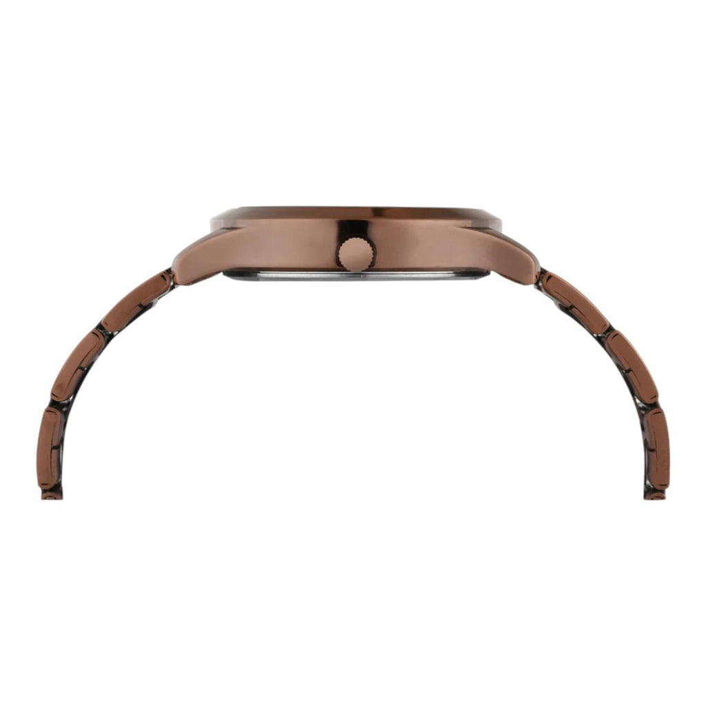 Fashion Women Quartz Brown Dial Multi-Function Stainless Steel Watch TW000Q820