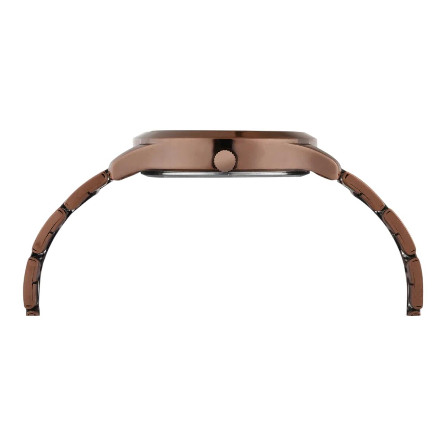 Fashion Women Quartz Brown Dial Multi-Function Stainless Steel Watch TW000Q820