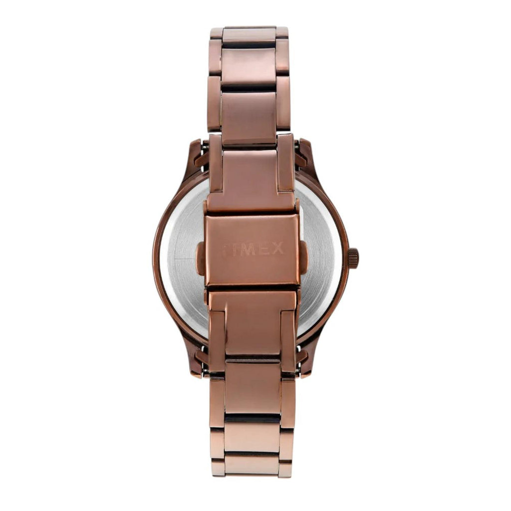 Fashion Women Quartz Brown Dial Multi-Function Stainless Steel Watch TW000Q820