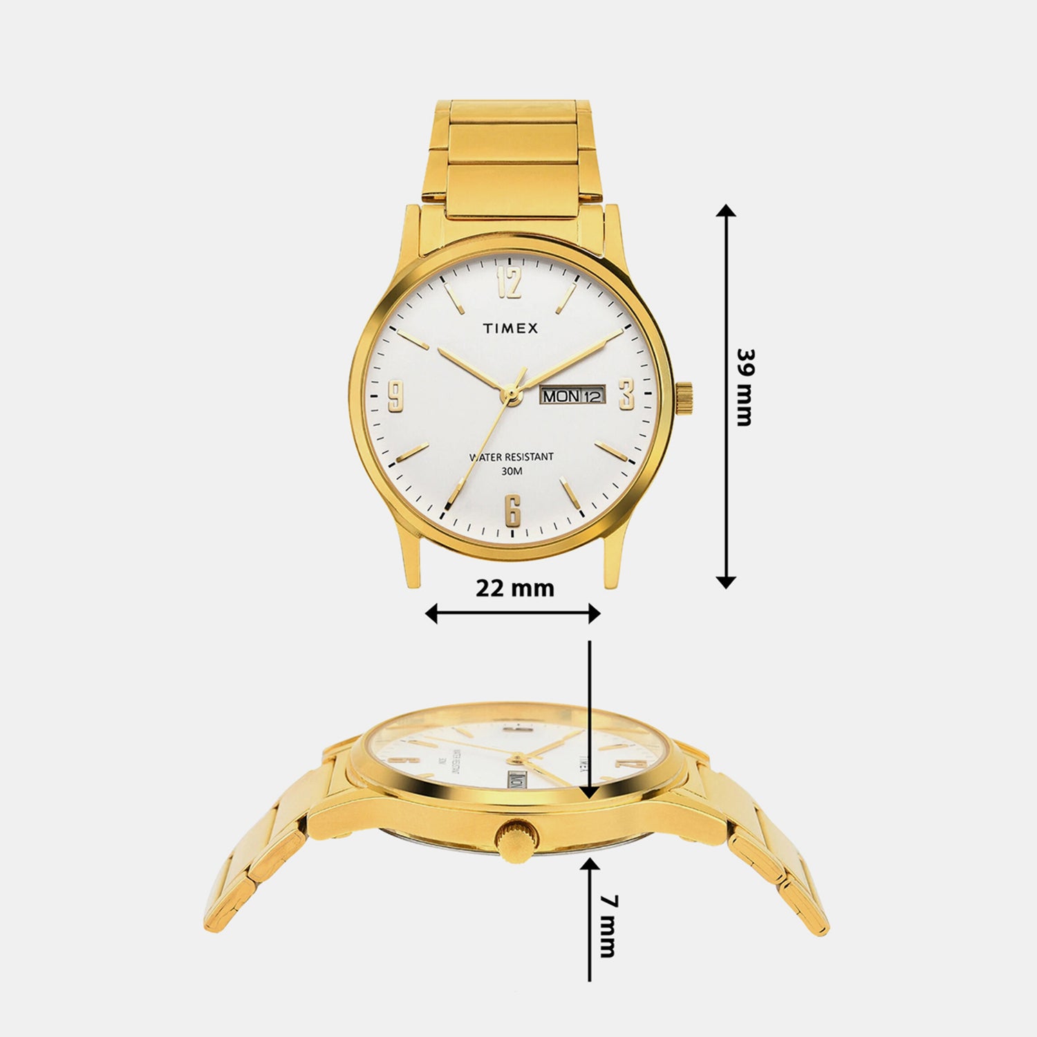 Classics Men Quartz White Dial Analog Stainless Steel Watch TW000R435