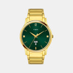 Fashion Men Quartz Green Dial Analog Stainless Steel Watch TW000R462