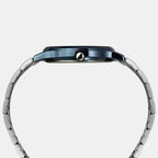 Fashion Men Quartz Blue Dial Analog Stainless Steel Watch TW000R466