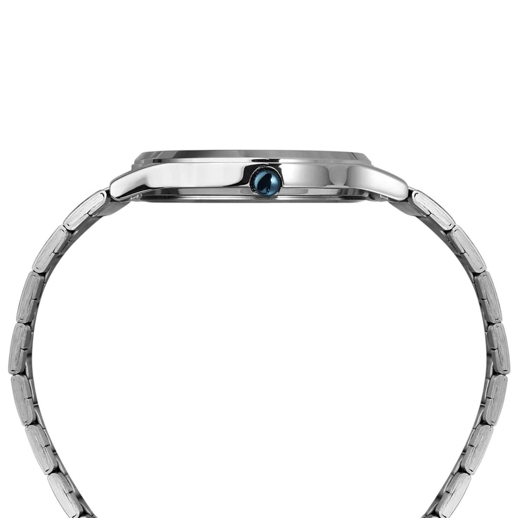 Fashion Men Quartz Silver Dial Analog Stainless Steel Watch TW000R467