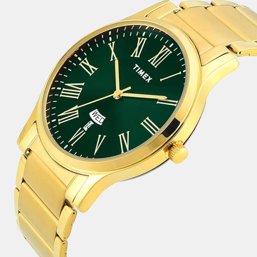 Trendline Men Quartz Green Dial Analog Stainless Steel Watch TW000R469