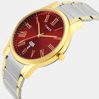 Trendline Men Quartz Red Dial Analog Stainless Steel Watch TW000R471