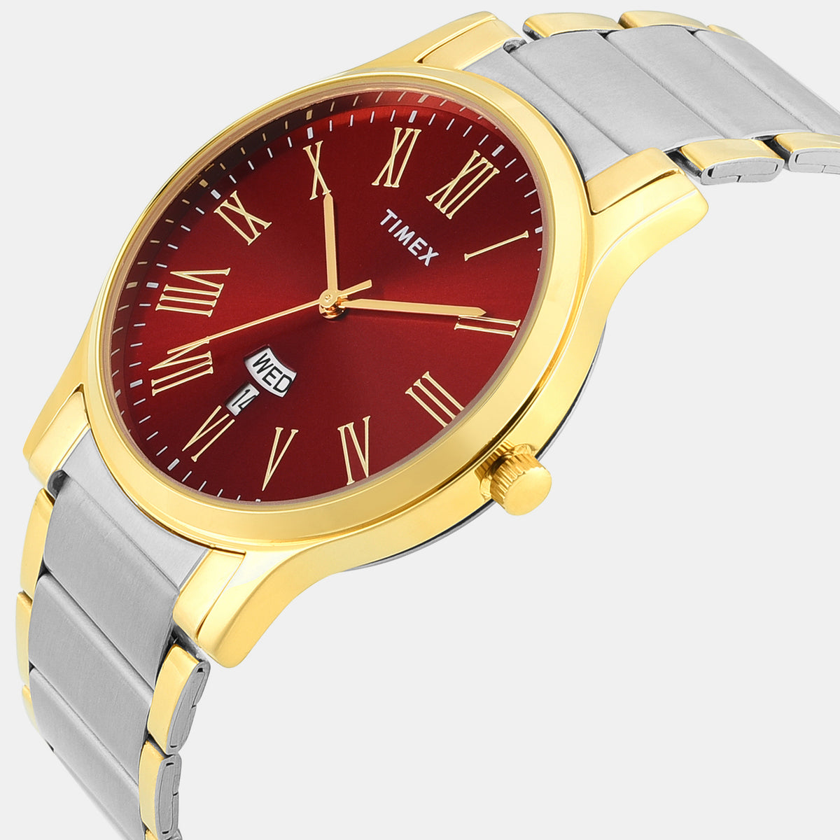 Trendline Men Quartz Red Dial Analog Stainless Steel Watch TW000R471