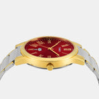 Trendline Men Quartz Red Dial Analog Stainless Steel Watch TW000R471