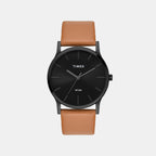 Trendline Men Quartz Black Dial Analog Leather Watch TW000R472