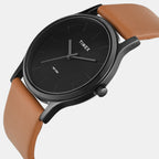 Trendline Men Quartz Black Dial Analog Leather Watch TW000R472