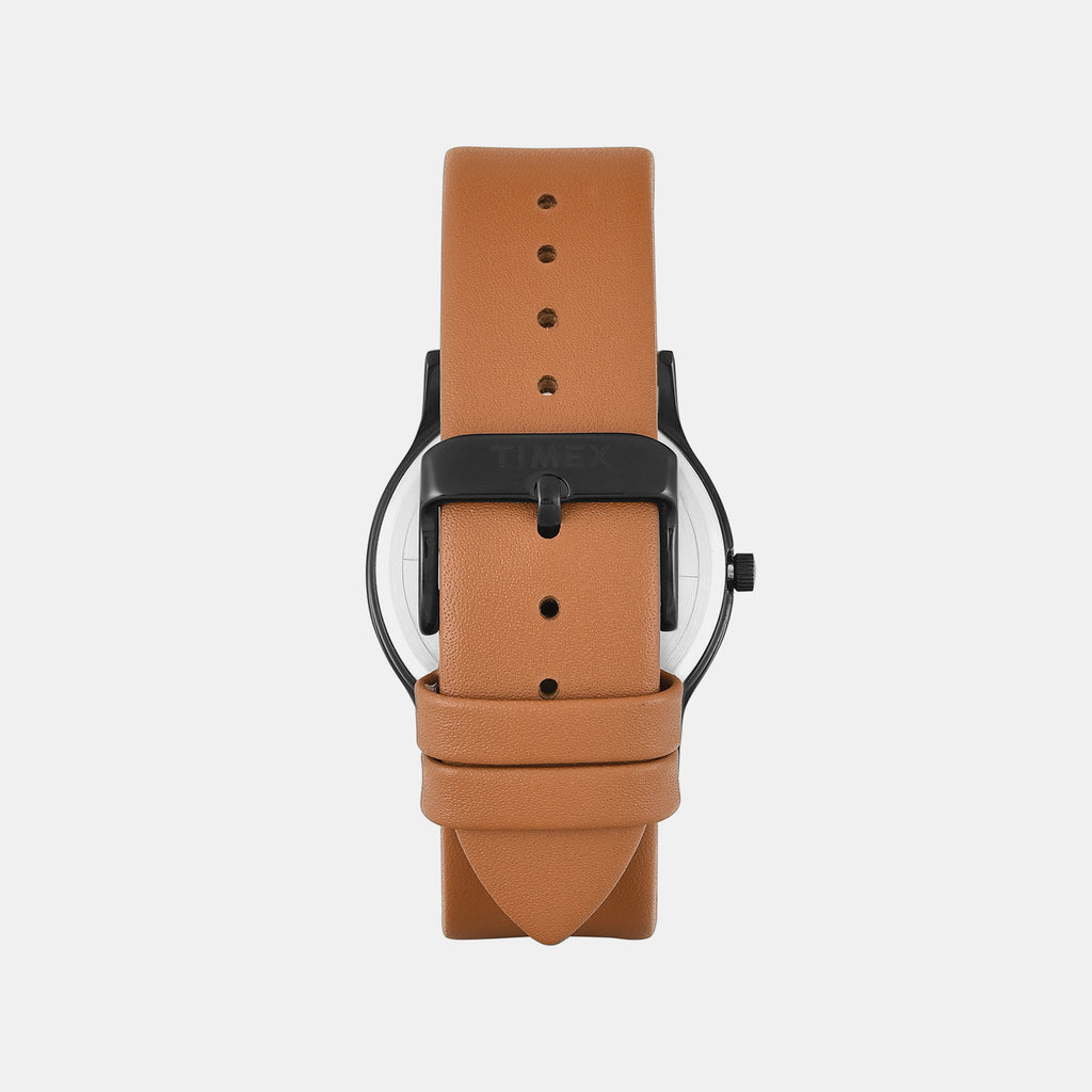 Trendline Men Quartz Black Dial Analog Leather Watch TW000R472