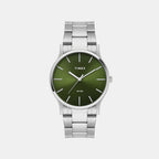 Trendline Men Quartz Green Dial Analog Stainless Steel Watch TW000R474