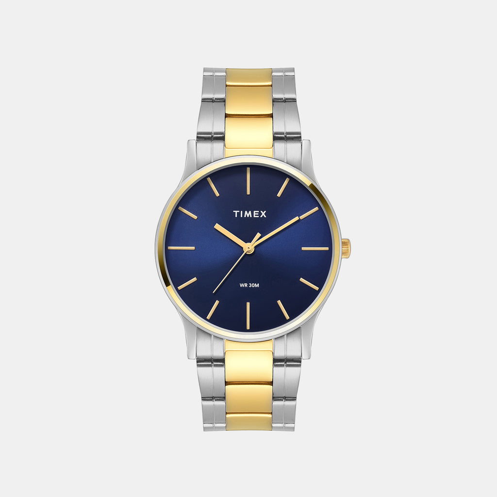 Trendline Men Quartz Blue Dial Analog Watch Stainless Steel TW000R475