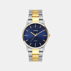 Trendline Men Quartz Blue Dial Analog Watch Stainless Steel TW000R475