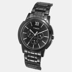 Men Quartz Black Dial Multi-Function Stainless Steel Watch TW000U323